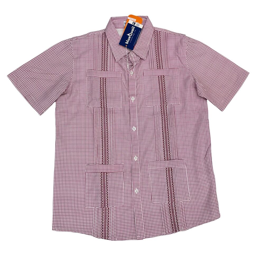 NWT Blue Quail Size 12 Gameday Maroon Guayabera